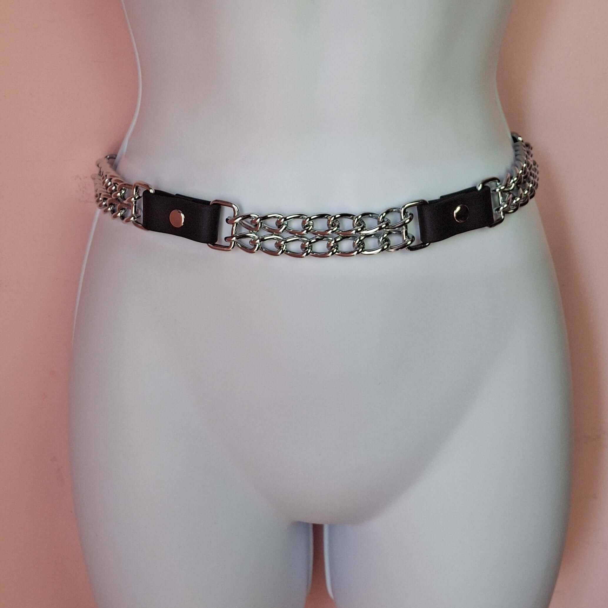 Double chain belt faux or leather – SKG-Designs display picture 1