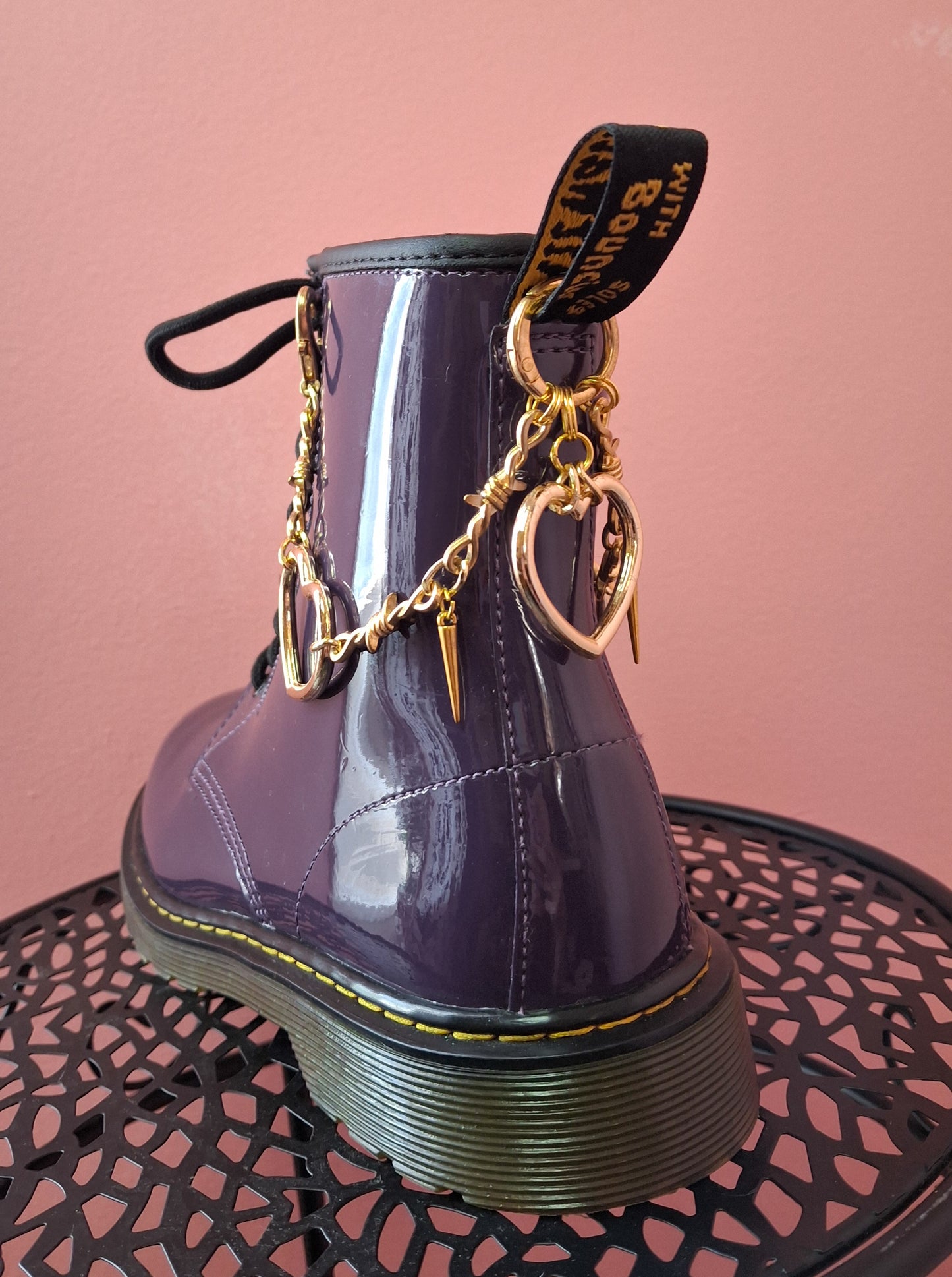 Hearts boot chain - gold or silver