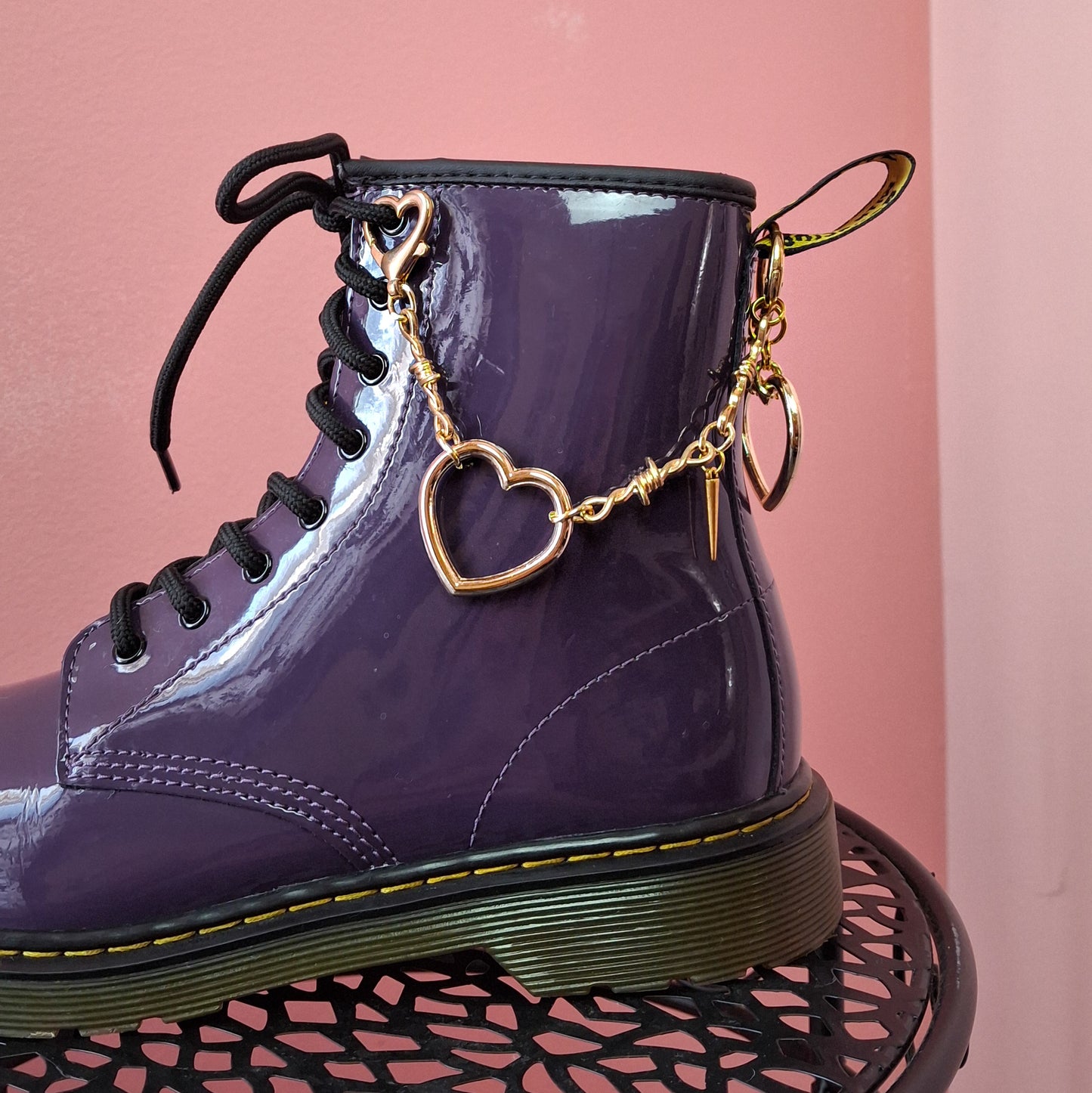 Hearts boot chain - gold or silver