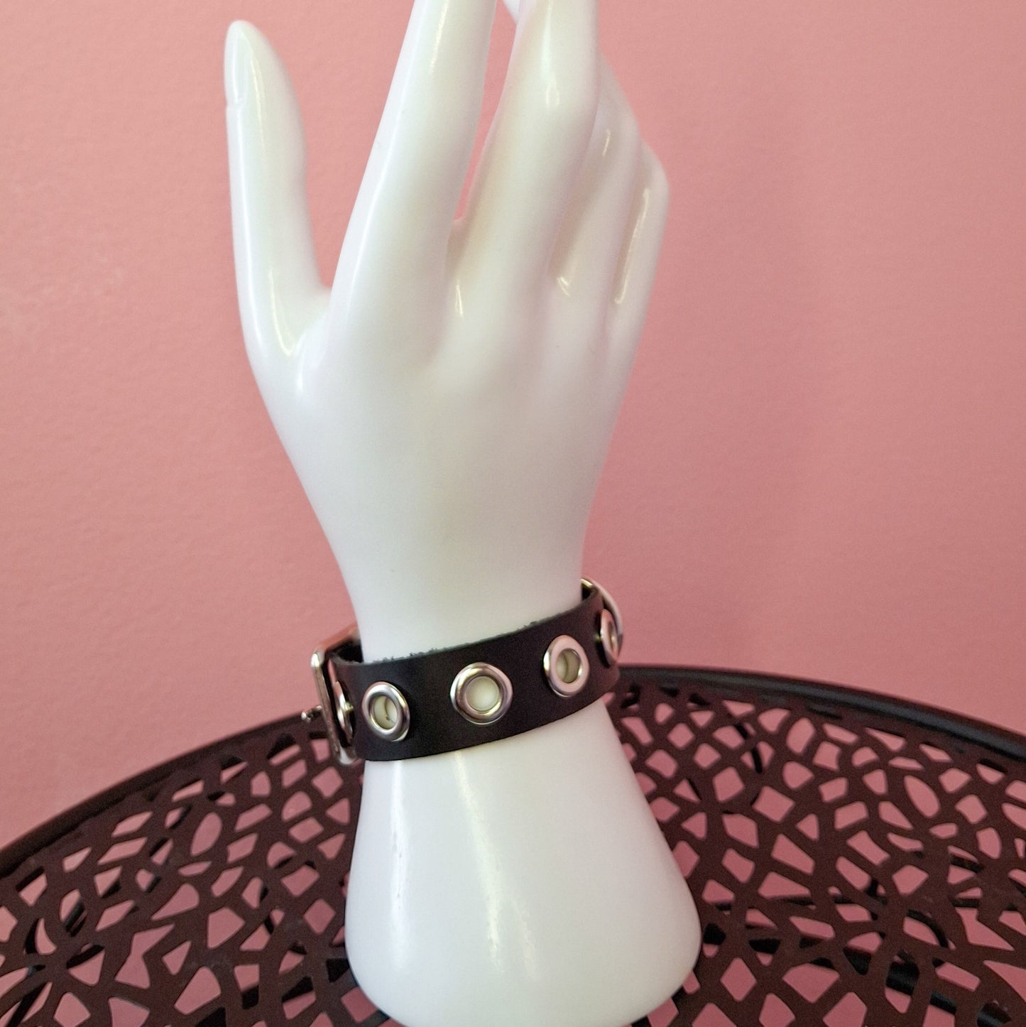 Grommet cuff faux or leather