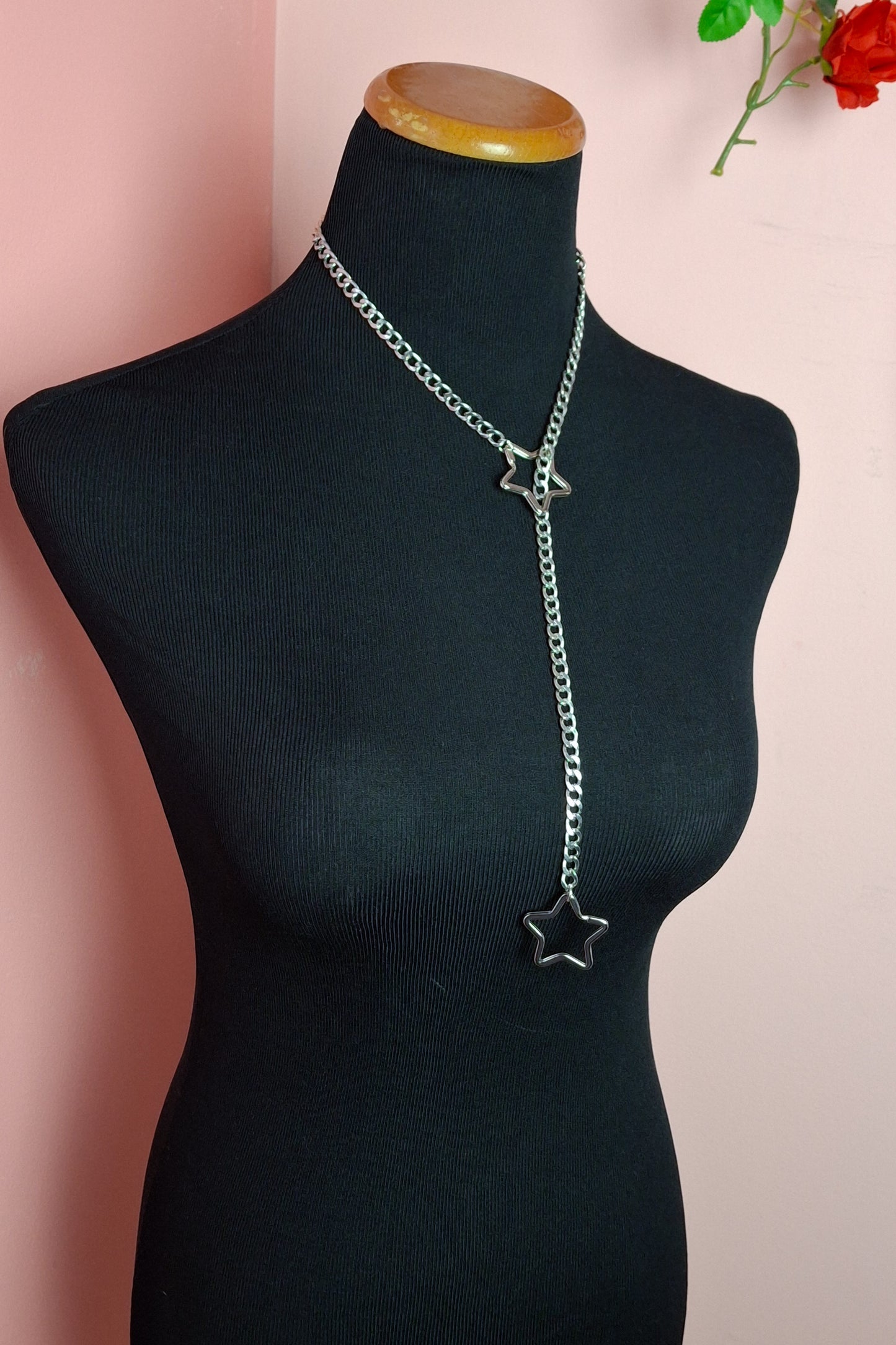 Star slip chain necklace leash