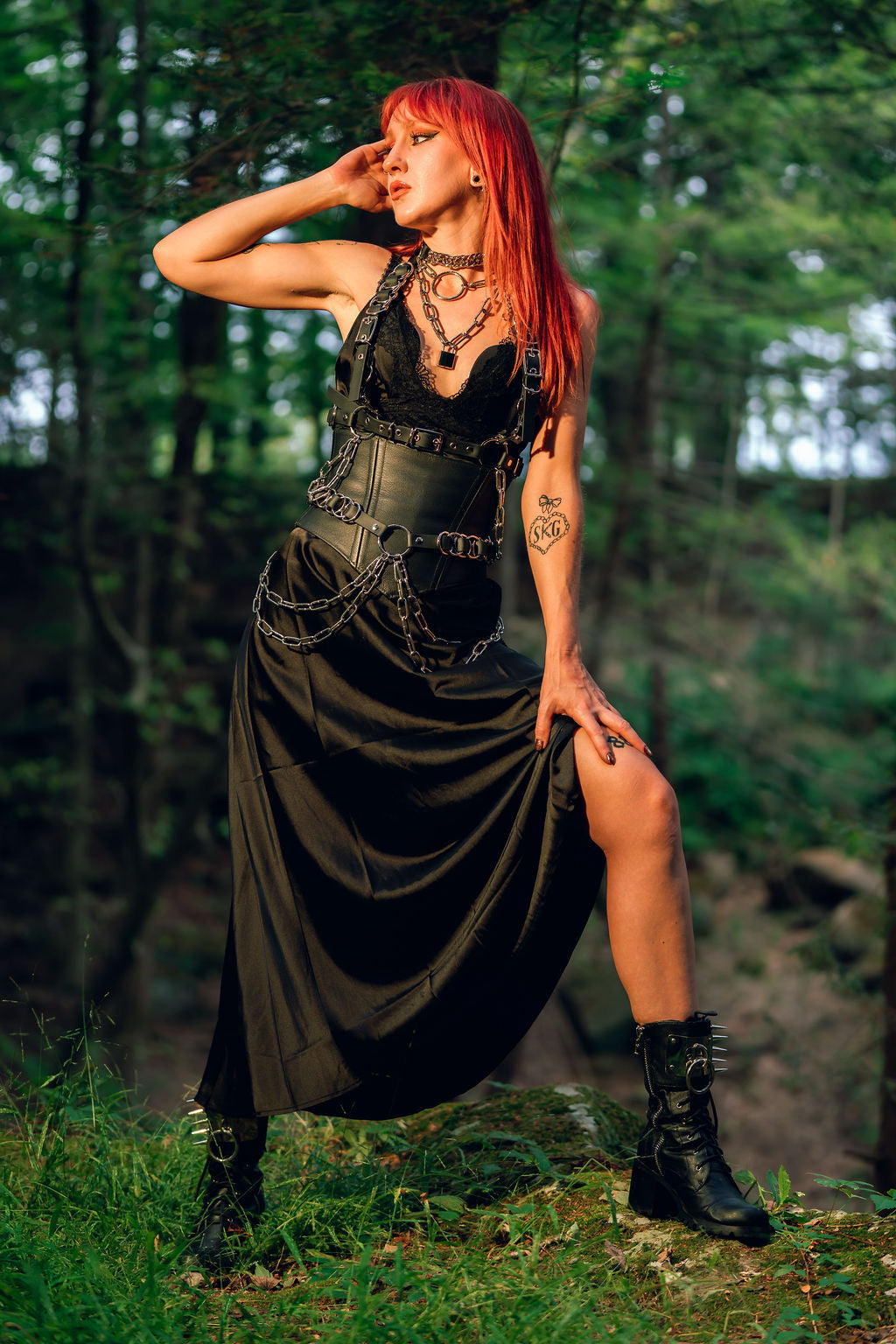 Mars underbust harness faux or leather