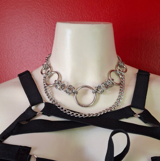 Trinity chainmaille choker necklace
